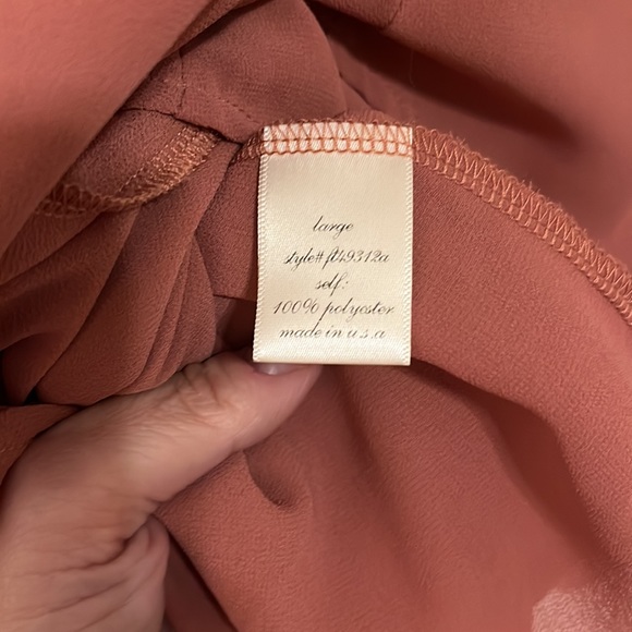 Rose colored, long sleeve, layered top - Picture 3 of 3